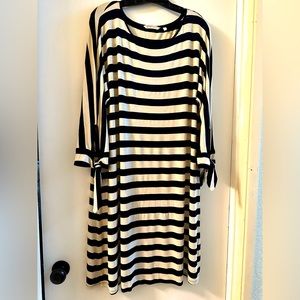 Black and Beige Stripe Dress